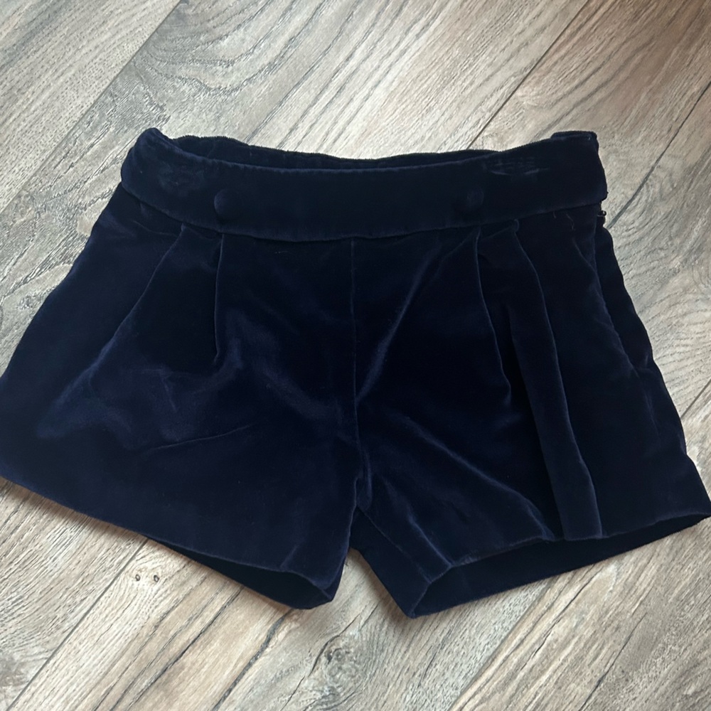 Patachou velvet navy blue shorts girls size 4 4t 4 years